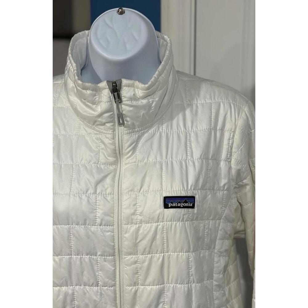 Women's Large Patagonia Nano Puff White Insulated Light Weight Full Zip Jacket! - Picture 2 of 4